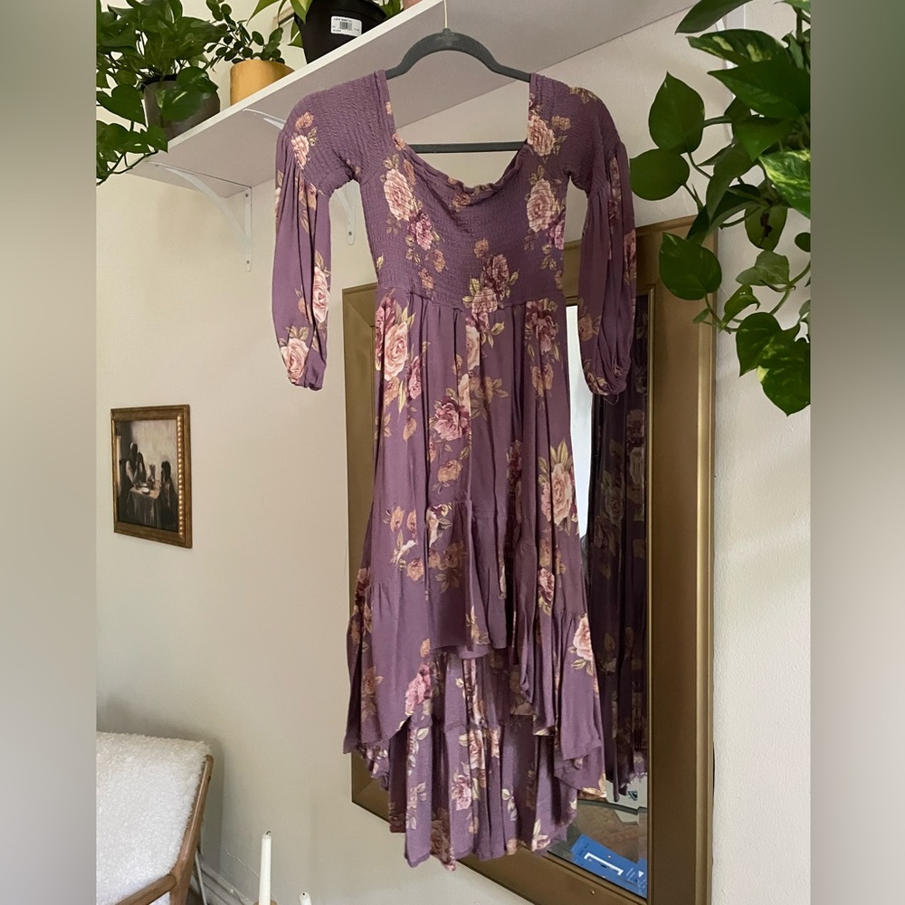 Altar’d State Floral Off the Shoulder Long Sleeve Dress